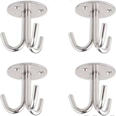 Ceiling Mount Hook, 4 Pieces Stainless Steel Ceiling Hook for Hanging with Screws, Ceiling Mounting Hook for Yoga Swing, Hanging Lamp (1/4)