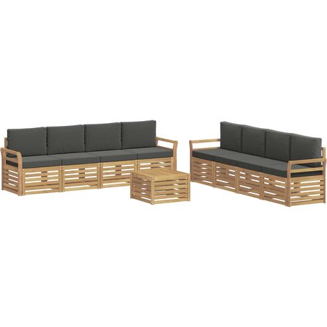 Juegos de sofás 9 pcs Blanco y Antracita 59 x 59 x 37 cm vidaXL (1/5)