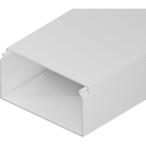 Edo Solutions – Goulotte électrique 80 mm x 40 mm – Longueur 2 m – PVC blanc – Fixation clip pour installation discrète des câbles - EDO777734