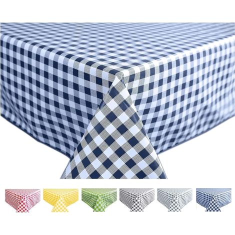 Nappe Toile cirée PVC Rectangulaire 140 x 240 cm Vichy Bleu (1/5)
