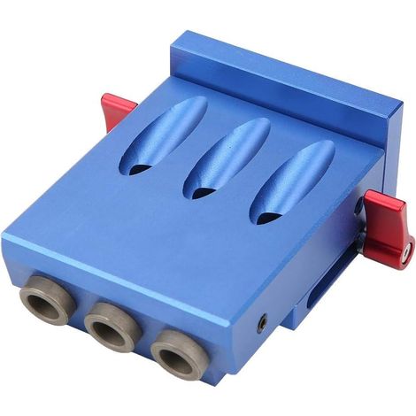 Gabarit De Trou De Poche - Guide De Forage Oblique En Alliage D'aluminium - Pour Assemblage Pieds Et Rails En Bois - Kit Complet 100x69x38mm