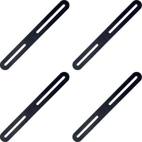 Sollbry Plaques d'assemblage Équerres Plate Supports de Fixation Droits Plats - 4 pièces Connecteur de réparation 215×24×3mm Plaques de raccord pour Rejoint la Fixation et Réparation Meubles (Noir)