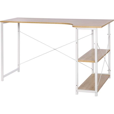 WOLTU Scrivania con Libreria Angolare Tavolo PC Computer in Legno 3 Ripiani (1/5)