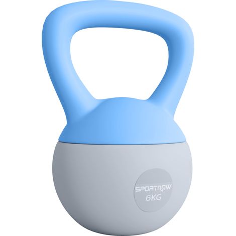 6KG Soft Kettlebell-Kettlebell with Non-Slip Handle for Home Gym-Weight Lifting-Strength Training-Light Blue/Grey (1/5)