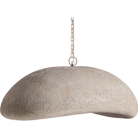 Suspension contemporaine en papier mâché beige - beige et or (1/4)