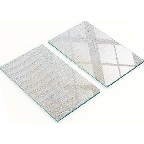Küchenschneidebretter aus Glas mit Krokodilhaut-Motiv, 2 x 30 x 52 cm (1/5)