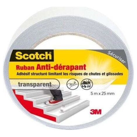 Ruban antidérapant de SCOTCH, une face L.5 m x l.25 mm transparent (1/4)