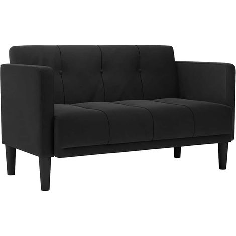 Divano  Sofa Divanetto Nero 111 cm in Velluto (1/5)