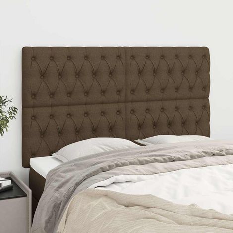 Tête de lit 160 x 7 x 118/128 cm marron foncé en tissu, hauteur réglable - PANGIVO (1/5)