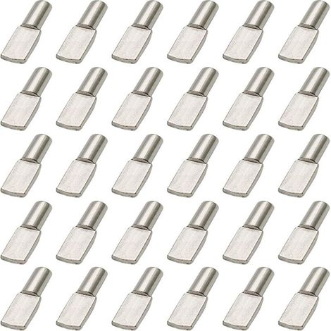 Support Étagère Métal Nickelé 120 Pièces Épais 5 mm Forme Cuillère Bibliothèque Placard (1/4)