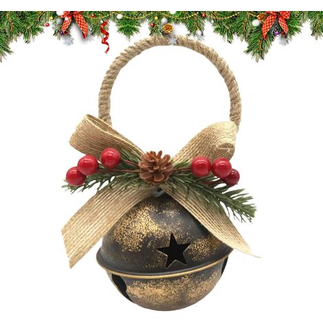 Décorations De Cloches De Noël pour Sapin Décoration Suspendue en Métal Ornements De Cloche De Noël Pour Mur, Porche, Manteau De Cheminée, Poignée De Porte, Entrée (1/5)