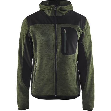 BLAKLADER Giacca con cappuccio in maglia T.4XL - VERDE ARMATO/NERO - 493021174699-4XL