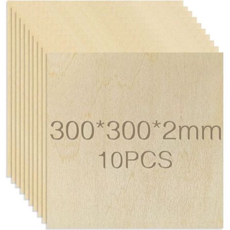 Ineasicer Contreplaqué, 10pcs 300 X 300 X 2mm, DIY Fait Main, Pyrogravure, Planche de Bois Modèle Avion, Plaque Bois (1/4)