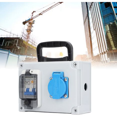 Kundenspezifische tragbare europäische Wandsteckdose mit RCBO/RCD-Funktion und doppelter Verwendung, 250 V 16 A, mit Schalter und Fehlerstromschutzschalter 230 V 40 A 1P+N. (1/5)