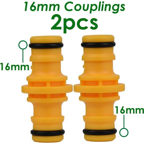 Raccord rapide de 16 mm pour tuyau d'arrosage, rallonge de tuyau, 25 x 20 x 16 mm, joint de réparation pour système d'irrigation (1/5)