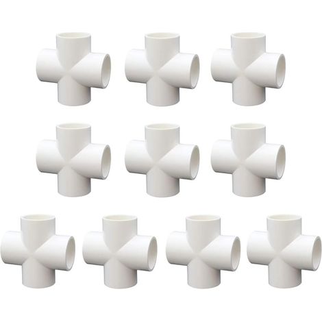 10 Pièces Croix 4 Voies PVC pour Construire Heavy Duty Serre Cadre Meubles Connecteurs 32mm (1/3)