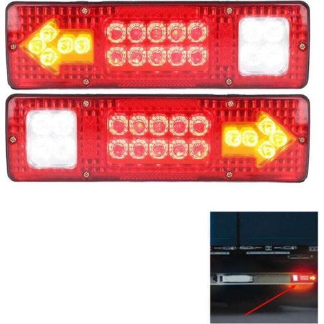 2X Feu arrière LED, 19 LED, 12 V, pour camions, caravanes, fourgons, remorques de bateaux (1/4)
