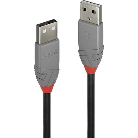 LINDY Câble USB USB 2.0 USB-A mâle, USB-A mâle 1.00 m noir, gris 36692 (1/4)