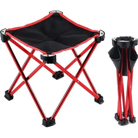 Chaise longue tabouret de camping, petite chaise pliante, légère, portable, mini siège d'extérieur pour la pêche, la randonnée, le jardinage et la plage (couleur : Style1, taille : 22 x 22 cm) (1/5)