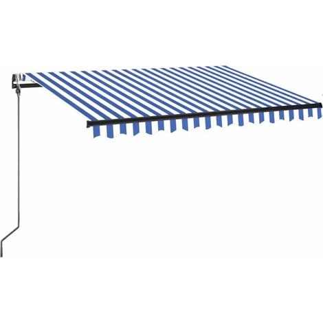 Maison Exclusive - Tenda Automatica con Sensore Vento e LED 350x250 cm Blu Bianca