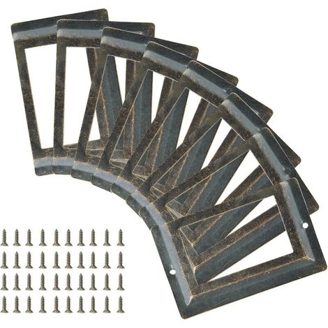 Lot de 24 porte-étiquettes antiques 81 mm x 51 mm, porte-cartes de visite en métal pour tiroirs de bibliothèque et armoires de bureau avec vis (bronze antique) (1/5)