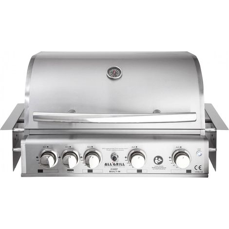 ALLGRILL Einbau-Gasgrill CHEF L Edelstahl Built-In Air System, 4 Brenner, Backburner 100929