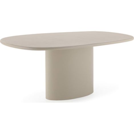 Table à manger ovale taupe effet pierre - Taupe (1/5)