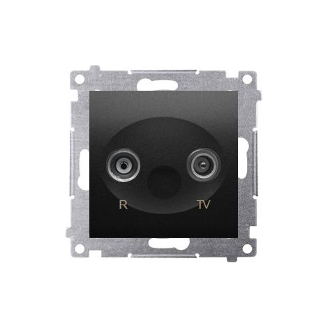 Presa terminale antenna R-TV, separata (modulo), attenuazione 1dB, nero opaco Simon54 (1/5)