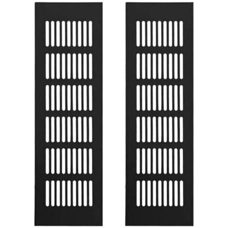 Aluminum Ventilation Grille 2 Pieces Ventilation Grille Rectangular Ventilation Grille Alloy Ventilation Grille Black Grille 250 x 80mm (1/3)