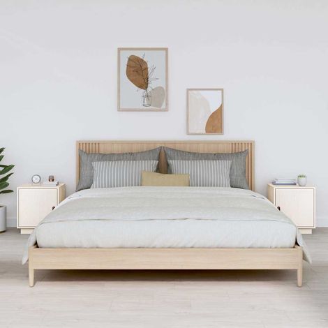 vidaXL Bedside Cabinets 2 pcs White 40x34x45 cm Solid Wood Pine (1/5)