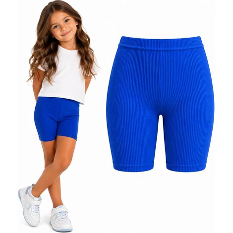 Short cycliste fille à rayures bleuet Bates PL Short cycliste fille à rayures bleuet Bates PL 110 (1/2)