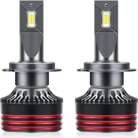 Ampoules Phare LED Auto M8 Pro H7, Ultra Lumineuses, Tuyau Cuivre Refroidissement + Ventilateur Silencieux, Plug & Play, Lot de 2 (1/5)