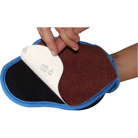 Gant de ponçage tout en un – Pour surfaces lisses et rugueuses – Système auto-agrippant pour accessoires variés – Taille unique hommes et femmes – SEA