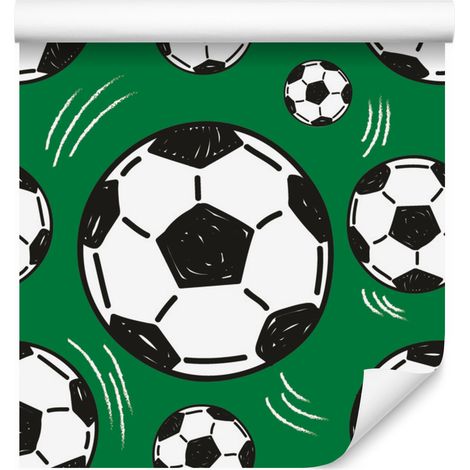 Papier peint ballon de football sur fond vert pour salon et chambre 50x1000 cm (1/5)