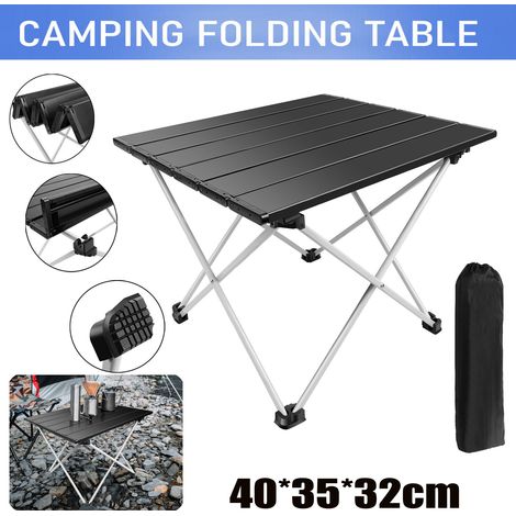 Table de Camping Pliante Mobilier Léger Cadre Aluminium Extérieur Sac de Pique-nique