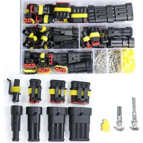 352-Piece Waterproof Electrical Connector Set, Waterproof Connectors for Automotive Cables, 1/2/3/4 Pole Automotive Connectors Set, for Trucks, Cars, Motorcycles, Boats, and Other Vehicles (1/4)