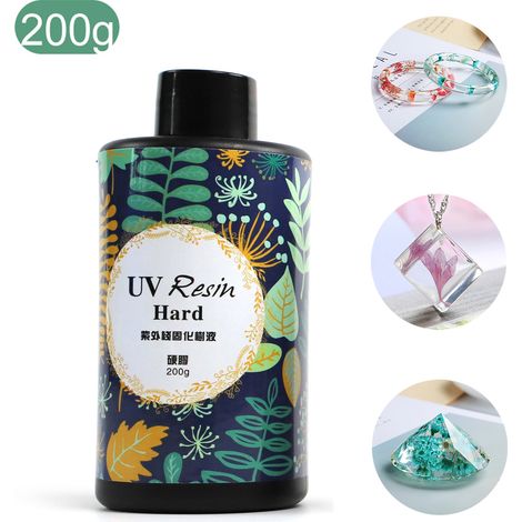 Résine UV 200g époxy durcissement UV transparente cristal type dur colle résine activation soleil pour bijoux DIY décoration artisanat moulage revêtement (1/2)