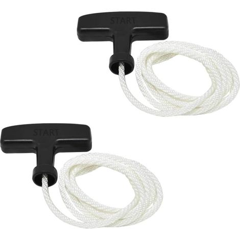 Lot de 2 poignées de démarrage pour tondeuse à gazon à rappel avec câble de démarrage, cordon de traction pour moteur à essence de 134 mm de longueur avec démarreur pour tondeuse (1/5)