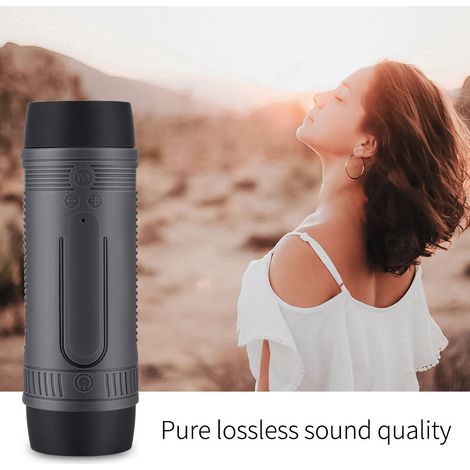Enceinte Bluetooth portable pour vélo, batterie externe, lampe torche, étanche (1/5)