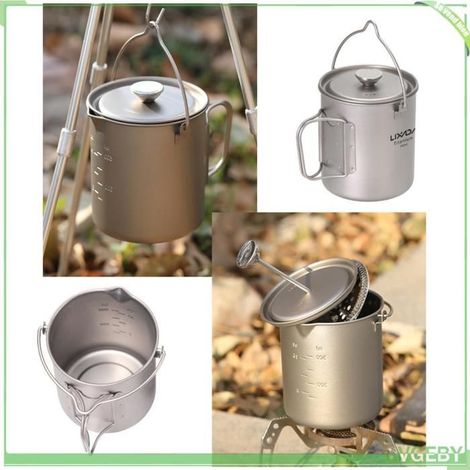Cafetière à piston - FAFEICY - 750 ml - Titane - Presse inox détachable - Poignées pliables (1/5)