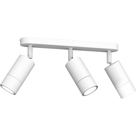 Rampe 3 spots orientables blanc mat GU10 8W Luminex