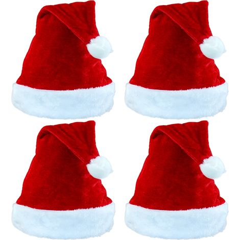 Lot de 4 chapeaux de Noël pour adultes, bonnet d'hiver en peluche unisexe, accessoires de costume festifs confortables