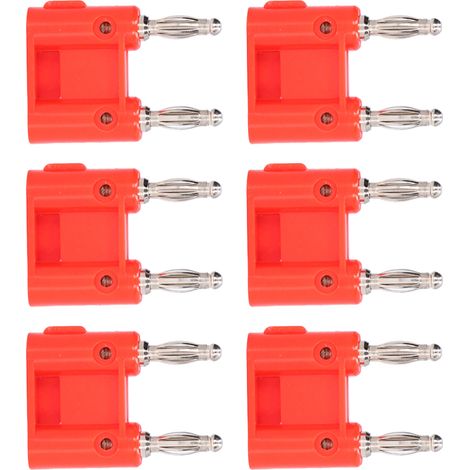 10 Stück 2-Wege-Bananenstecker, Messing, PE-Doppelbananenbuchse für elektronische Geräte und Automobile, Rot (1/5)