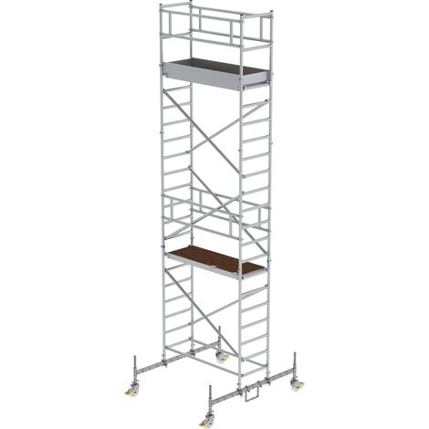 Günzburger Steigtechnik Echafaudage roulant 0,75 x 1,8 m avec embase roulante Hauteur de plate-forme 5,45 m - 154545 (1/4)