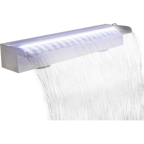 FIMEI Lame d'eau rectangulaire à LED 60 cm en acier inoxydable pour piscine (1/5)