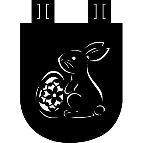 Tenda da cucina decorativa traforata con motivo di coniglio e uovo di Pasqua, 30 x 21 cm