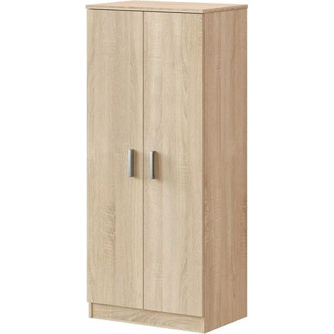 Mobile scarpiera H 180 cm in legno rovere canadese con ante e ripiani regolabili (1/5)