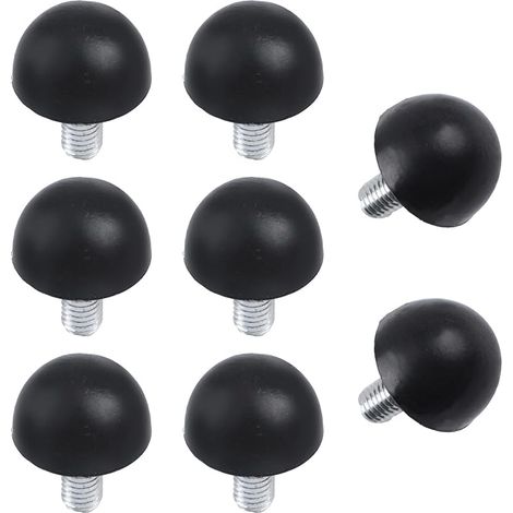 Lot de 8 niveleurs réglables à vis M8 en plastique pour meubles - En acier inoxydable - Pour pieds de table et de chaise (1/5)