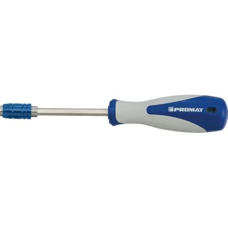 Tournevis porte embouts 1/4 po. avec porte-mèches à serr. rapide longueur des lames 100 mm Poignée bicomposant PROMAT (1/2)