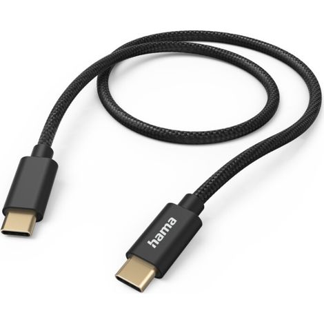 Cavo di ricarica Hama Tessuto USB-C - USB-C 1,5 M Nylon Nero